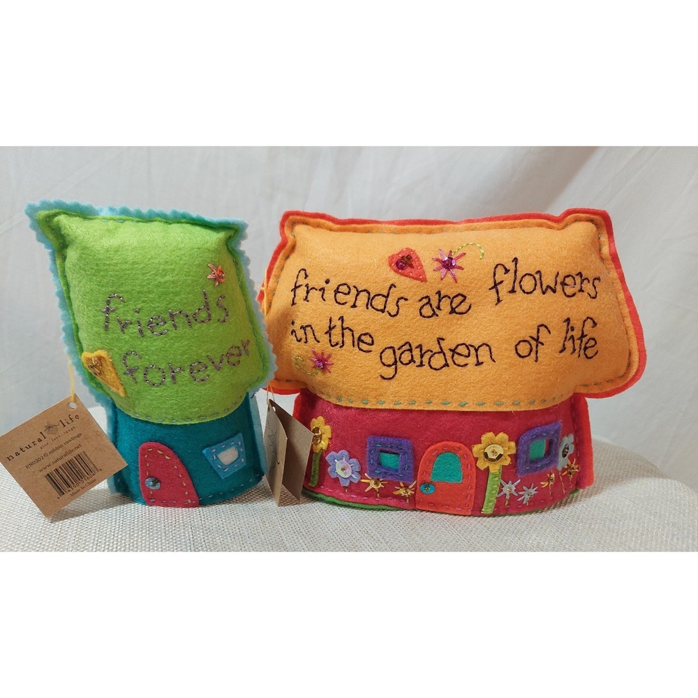 Felt Standing Best Friends Forever Gift Flowers Garden Fairy Core Decor NWT